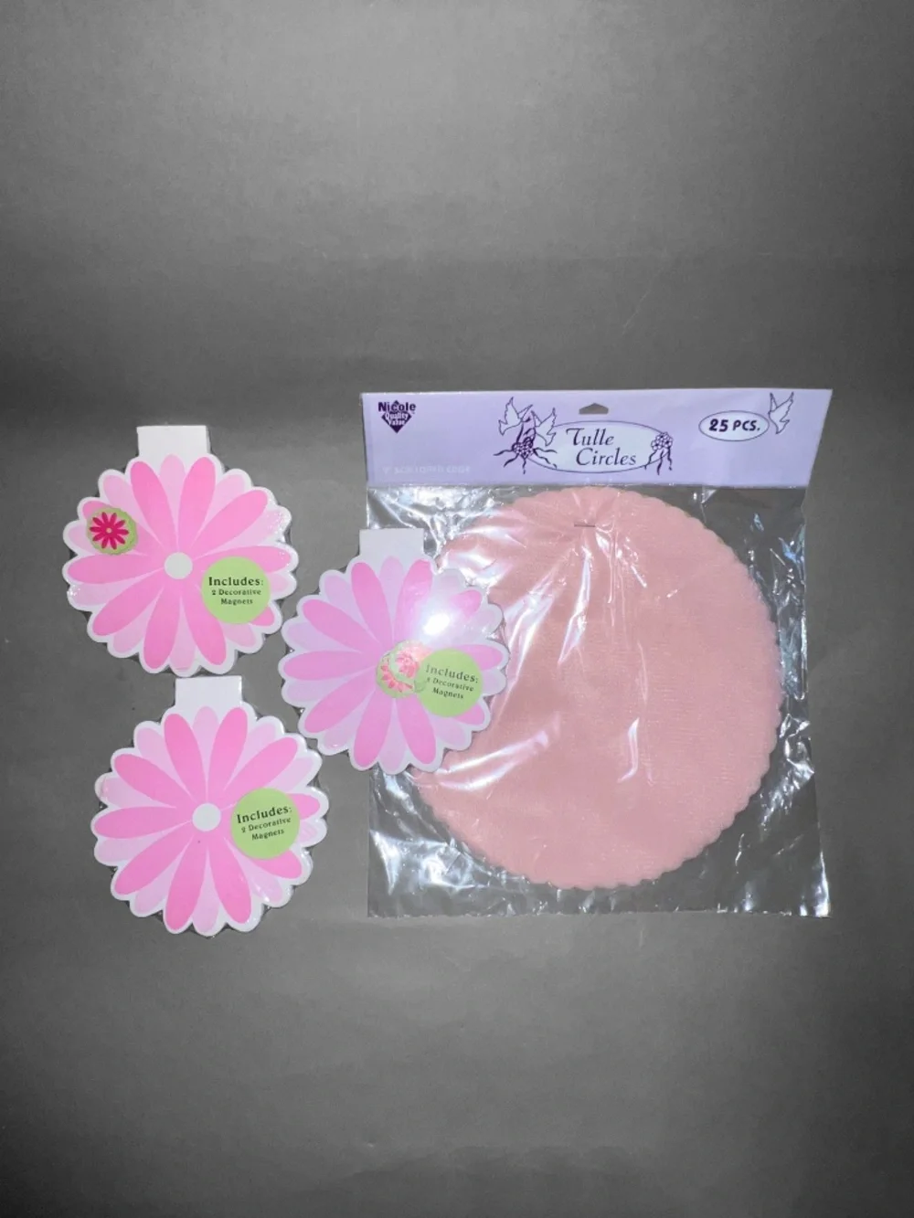 Assorted Pink & White Wedding Supplies